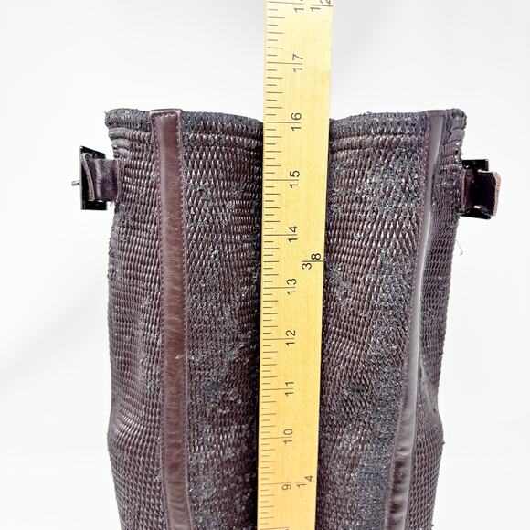 Aquatalia Knee Boots Size 7 Italian Brown 50/50 Leather Stretch Riding Boots - Picture 10 of 16